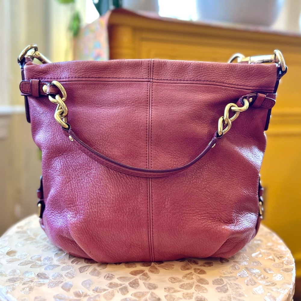 Coach Genuine Pink Leather Gold Hardware Purse